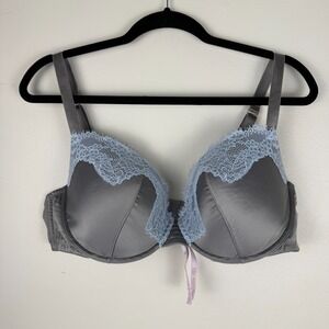 Savage X Fenty Underwire Padded Bra Women's Size 38DDD Gray Adjustable Straps